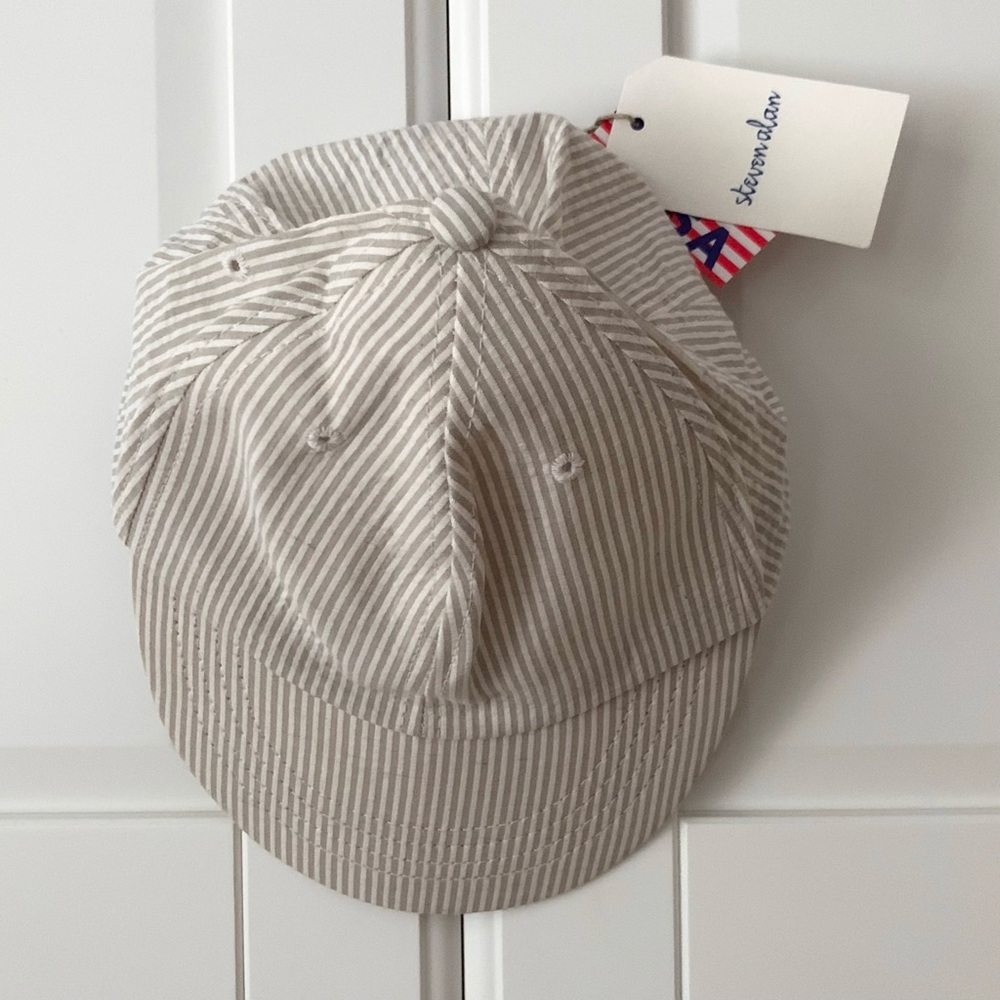 Steven Alan Baseball Cap Gray Seersucker Hat